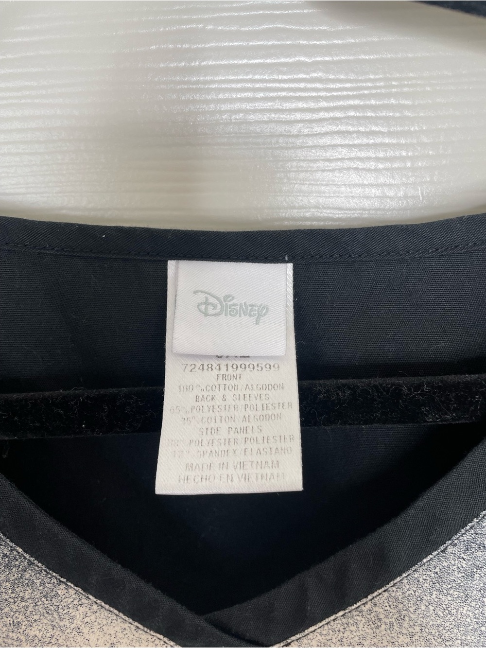 Disney Pinocchio Jiminy Cricket V-Neck Graphic Scrub Top 3XL Plus Black - Picture 6 of 11